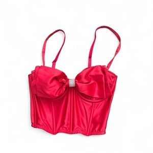 NWT Victoria's Secret Red Satin Bow Bralette